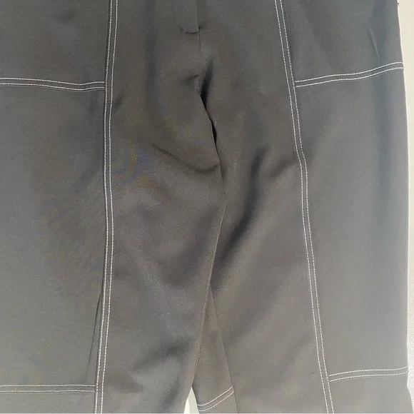 NEW Women's KARL LAGERFELD Paris  Stitch Cropped Pants Side Zip Black $99 - Picture 4 of 14